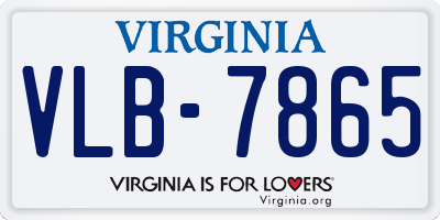 VA license plate VLB7865
