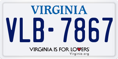 VA license plate VLB7867