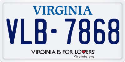 VA license plate VLB7868