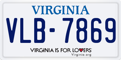 VA license plate VLB7869