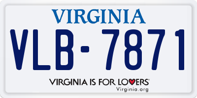 VA license plate VLB7871