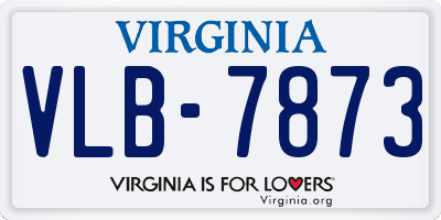 VA license plate VLB7873