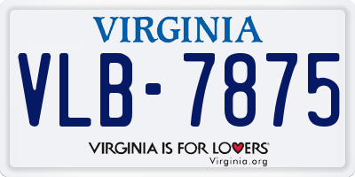 VA license plate VLB7875