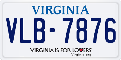 VA license plate VLB7876