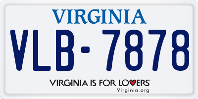 VA license plate VLB7878