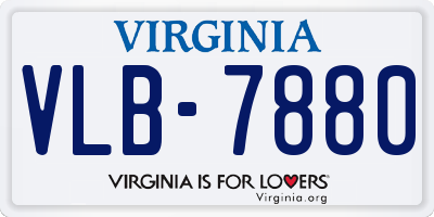VA license plate VLB7880