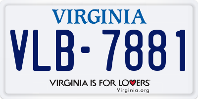 VA license plate VLB7881