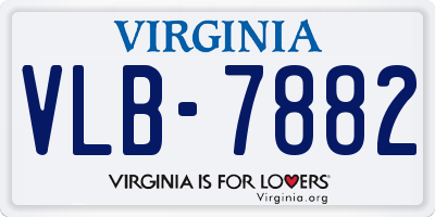 VA license plate VLB7882