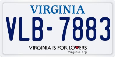 VA license plate VLB7883