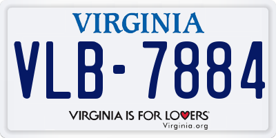 VA license plate VLB7884