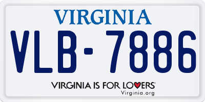 VA license plate VLB7886
