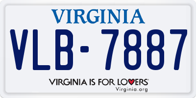 VA license plate VLB7887
