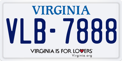 VA license plate VLB7888