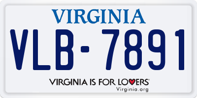 VA license plate VLB7891