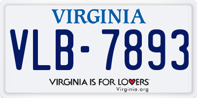 VA license plate VLB7893