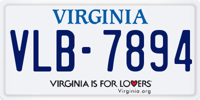 VA license plate VLB7894