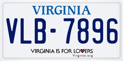 VA license plate VLB7896