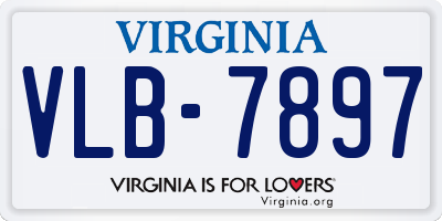 VA license plate VLB7897