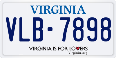 VA license plate VLB7898