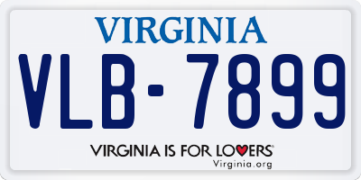VA license plate VLB7899