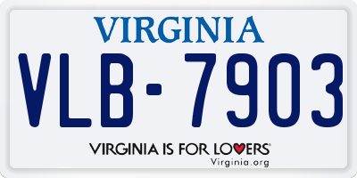 VA license plate VLB7903