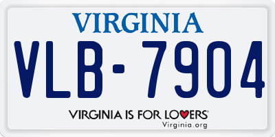 VA license plate VLB7904