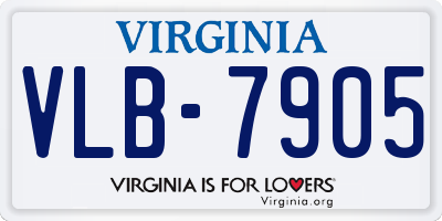 VA license plate VLB7905