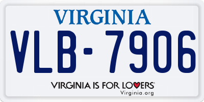 VA license plate VLB7906