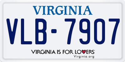 VA license plate VLB7907