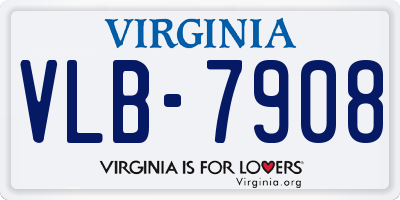VA license plate VLB7908