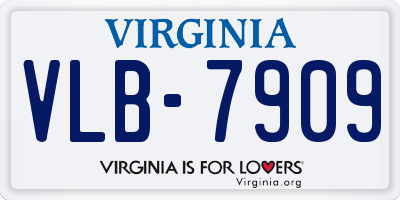 VA license plate VLB7909