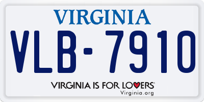 VA license plate VLB7910