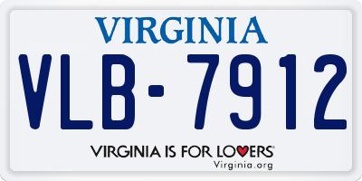 VA license plate VLB7912