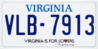 VA license plate VLB7913