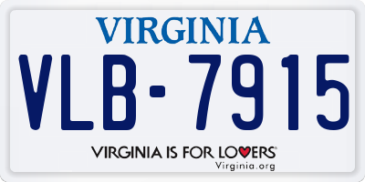 VA license plate VLB7915