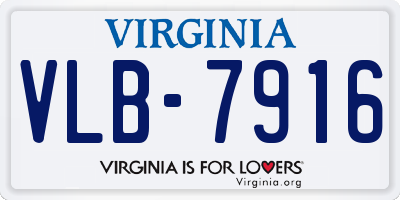 VA license plate VLB7916