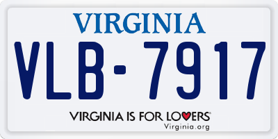 VA license plate VLB7917