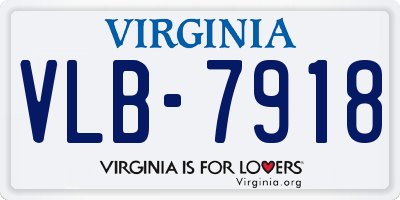 VA license plate VLB7918