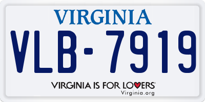 VA license plate VLB7919