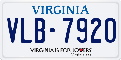 VA license plate VLB7920
