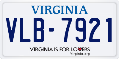 VA license plate VLB7921