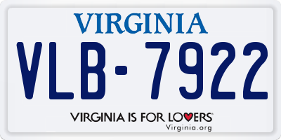 VA license plate VLB7922