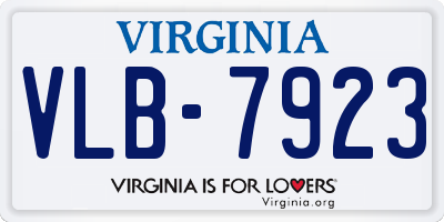 VA license plate VLB7923