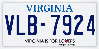 VA license plate VLB7924