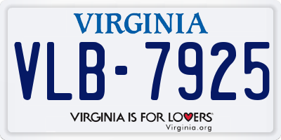 VA license plate VLB7925