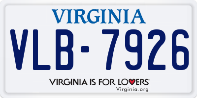 VA license plate VLB7926