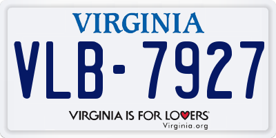 VA license plate VLB7927