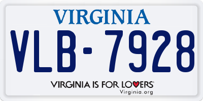 VA license plate VLB7928