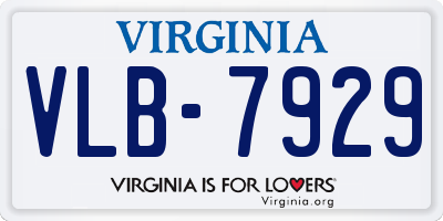 VA license plate VLB7929