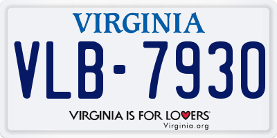 VA license plate VLB7930